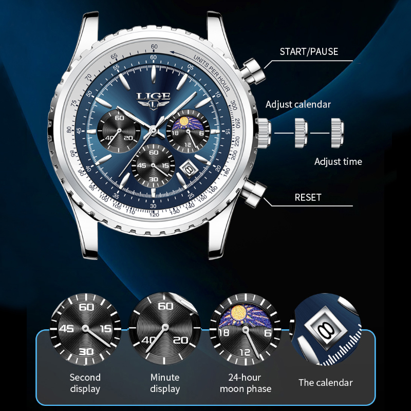 LIGE Brand Luxury Quartz Man W - Luxury Watch Magazine recension och pris